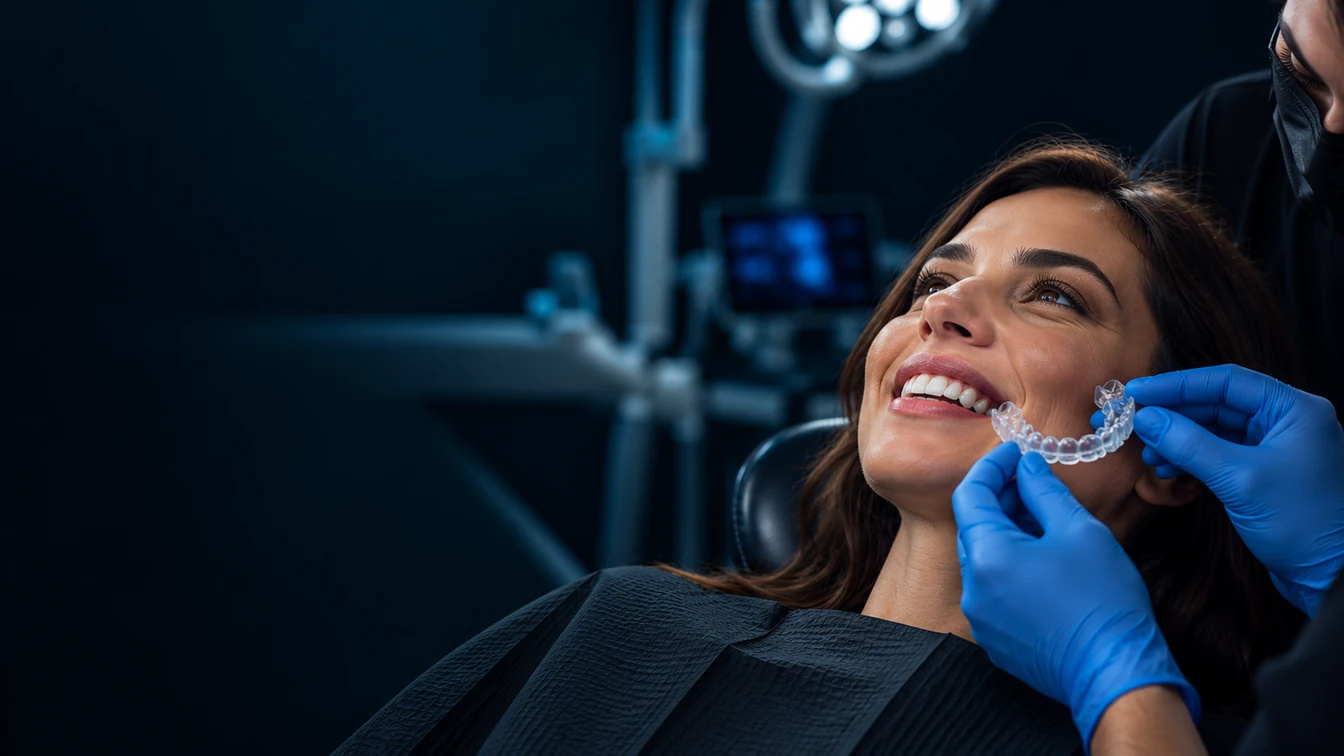 Paciente con brackets durante una atención odontológica
