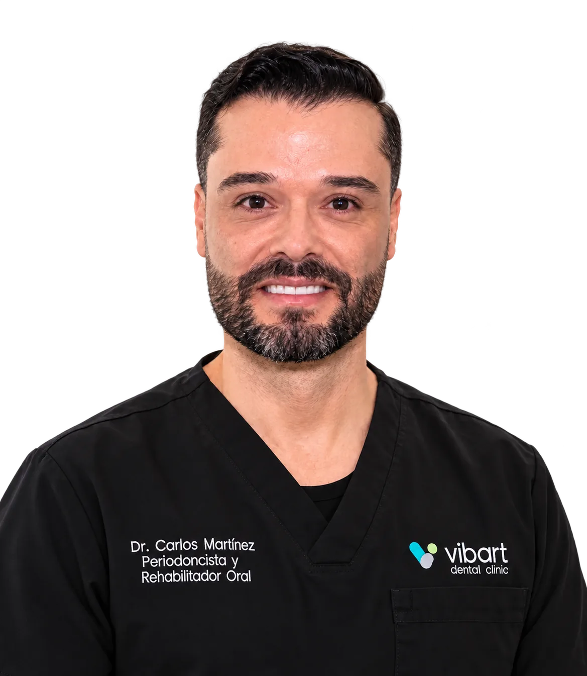 Retrato del Dr. Carlos Martínez, periodoncista y rehabilitador oral