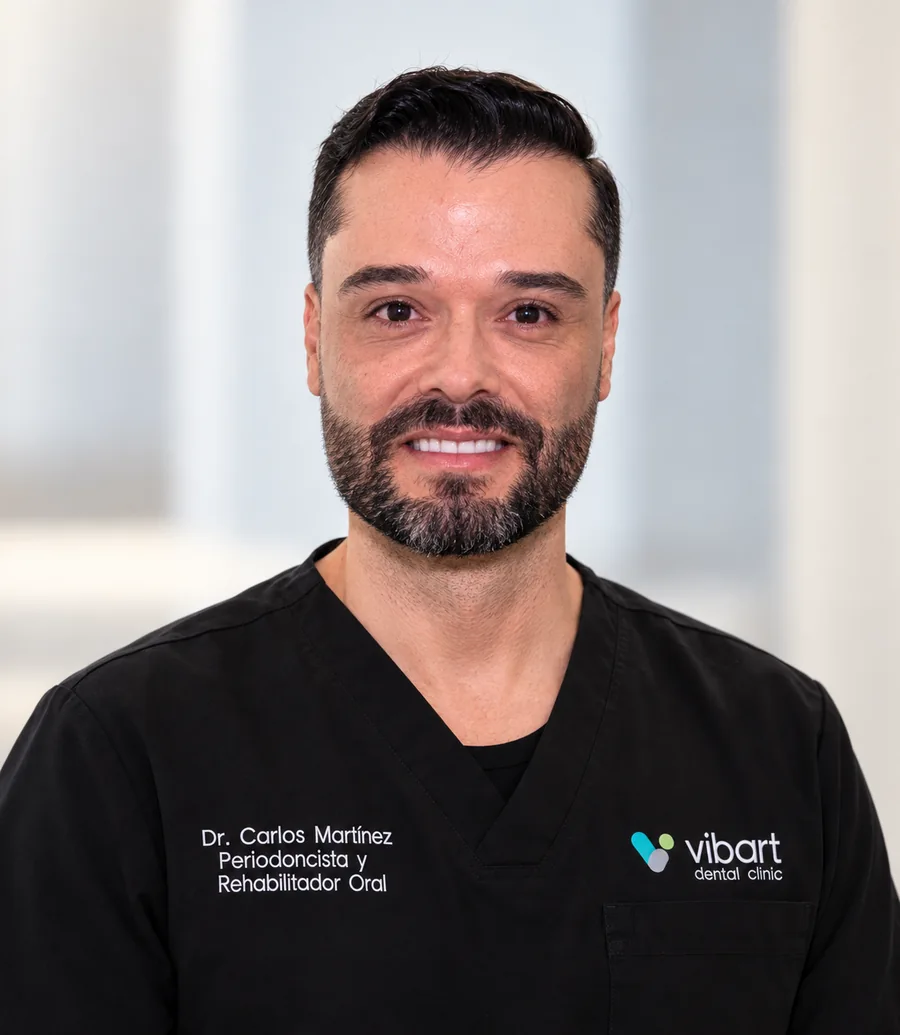 Retrato del Dr. Carlos Martínez, periodoncista y rehabilitador oral